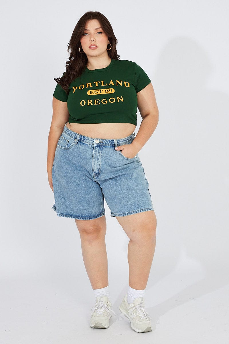 Green Graphic Baby T-shirt Short Sleeve Crew Neck - Image 2