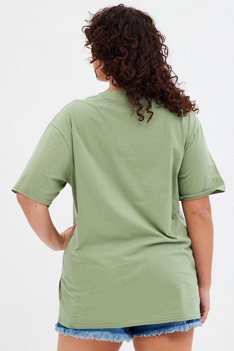 Green Graphic T-shirt American Motorbike Cotton Jersey - Image 5