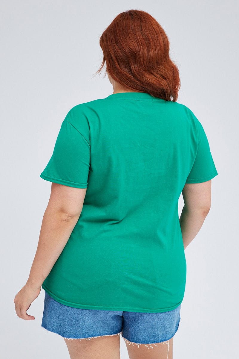 Green Graphic T-shirt Brooklyn Short Sleeve Cotton - Image 5