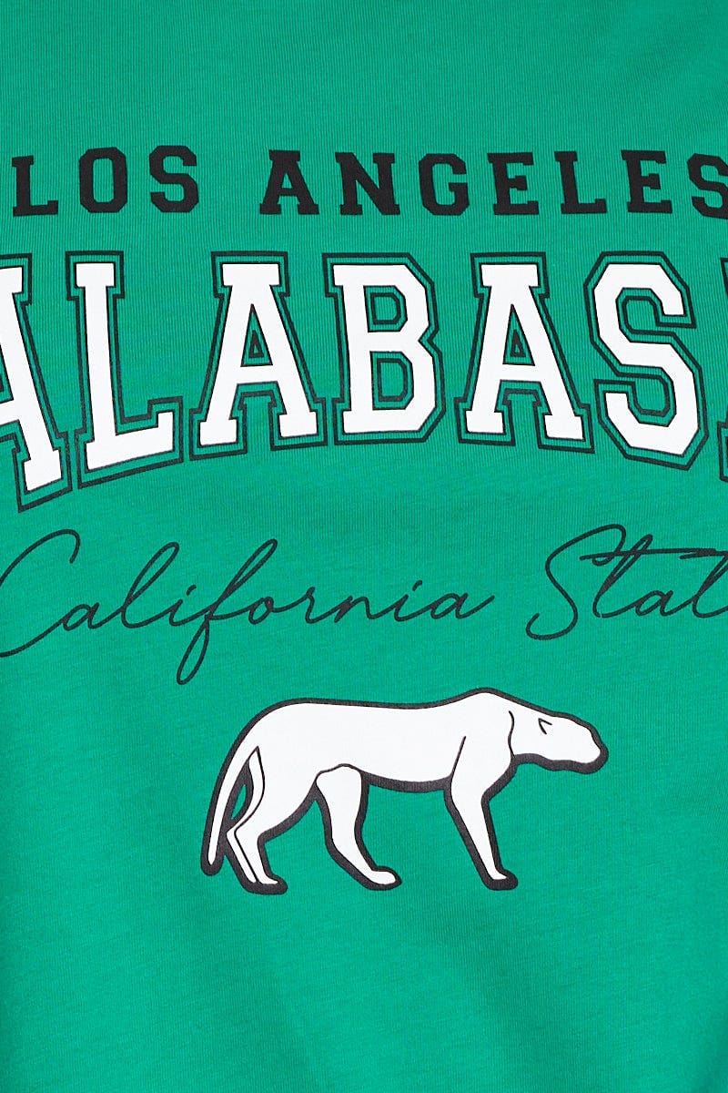Green Graphic T-shirt Calabasas Short Sleeve Cotton - Image 6
