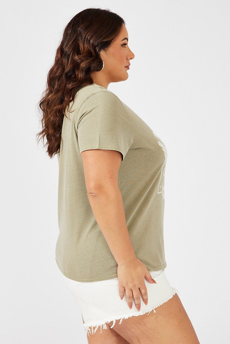 Green Graphic T-shirt Short Sleeve Crew Neck - Image 4