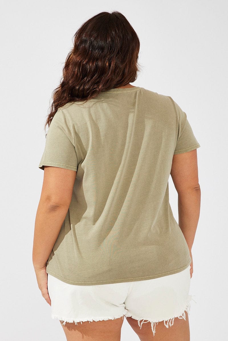 Green Graphic T-shirt Short Sleeve Crew Neck - Image 5