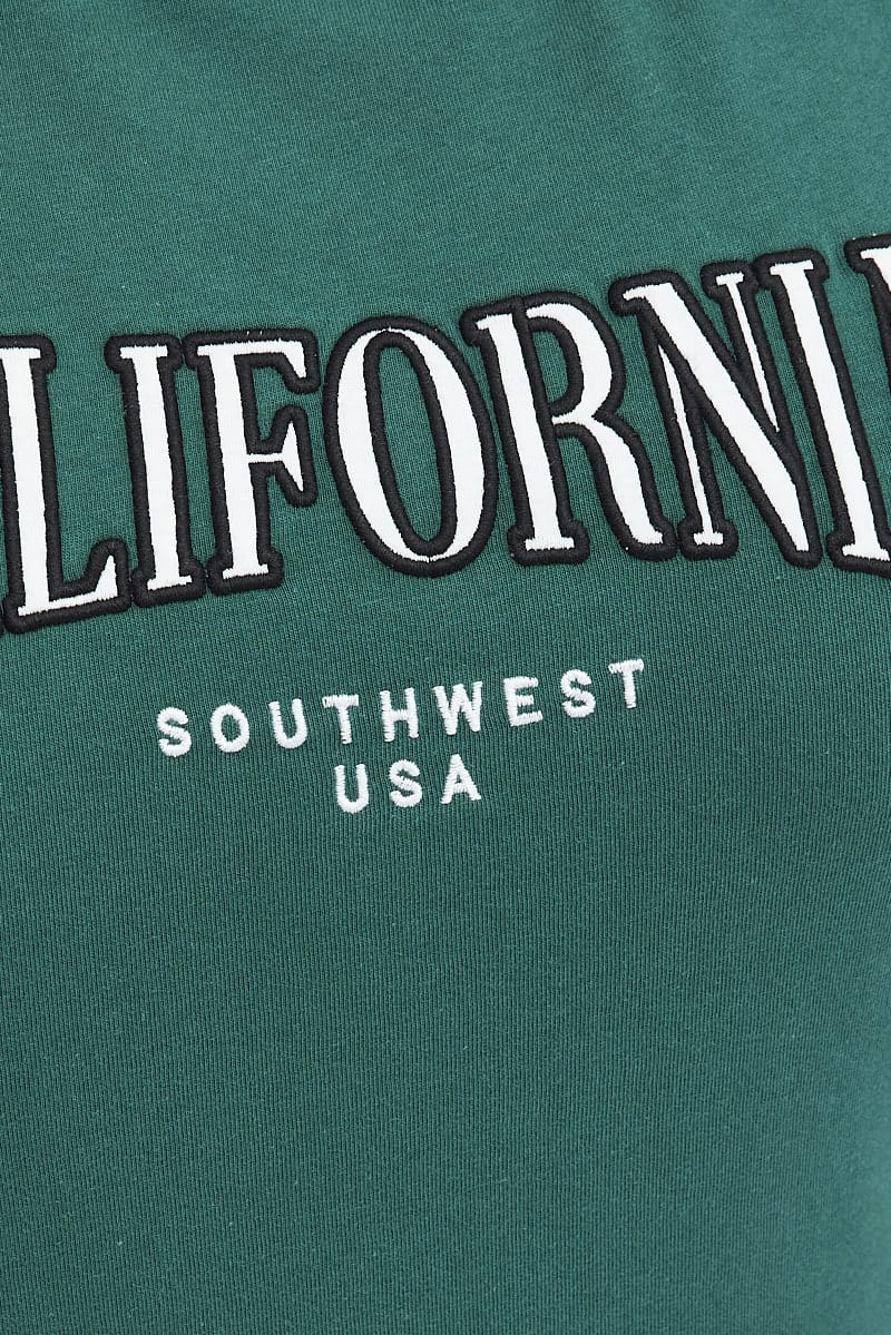 Green Graphic T-shirt Short Sleeve Crew Neck - Image 6