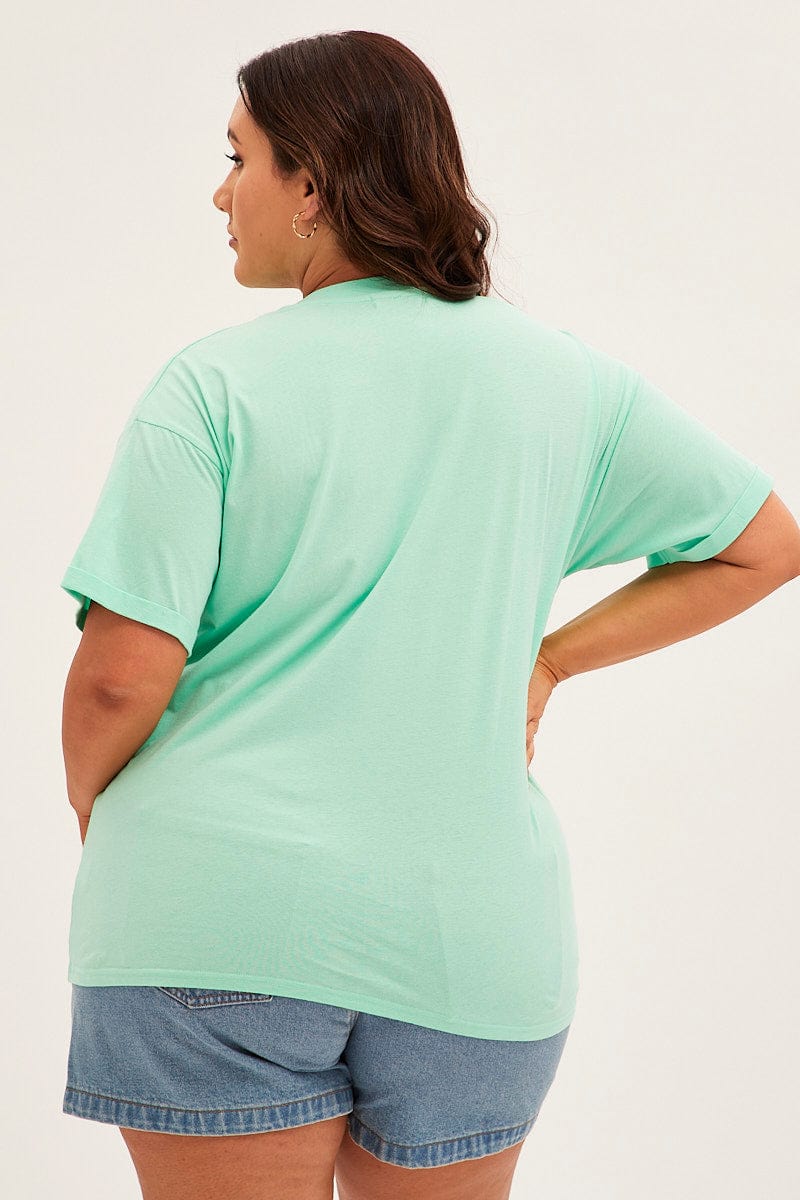 Green Graphic T-shirt Short Sleeve Oversized - Image 5