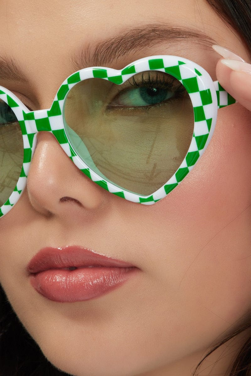 Green Heart Sunglasses - Image 2