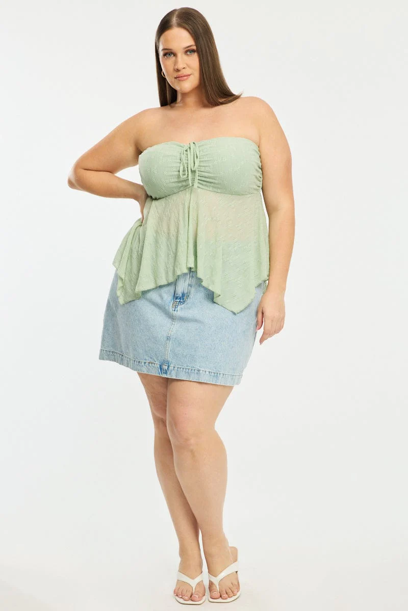 Green Lace Bandeau Top - Image 2