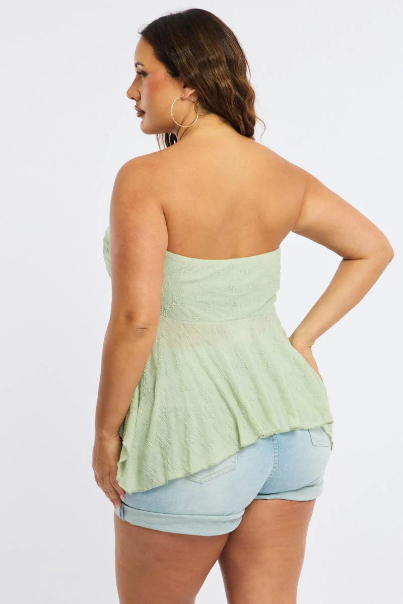 Green Lace Bandeau Top - Image 4