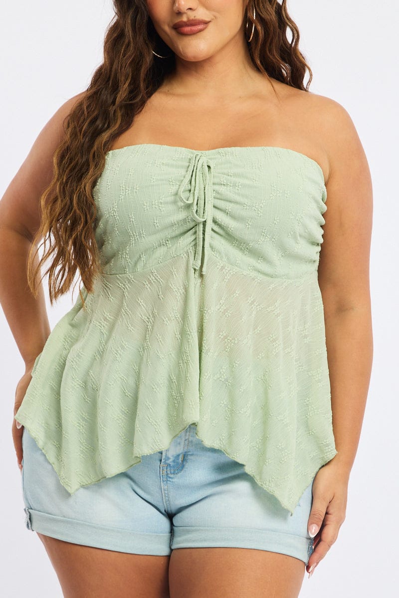 Green Lace Bandeau Top - Image 5