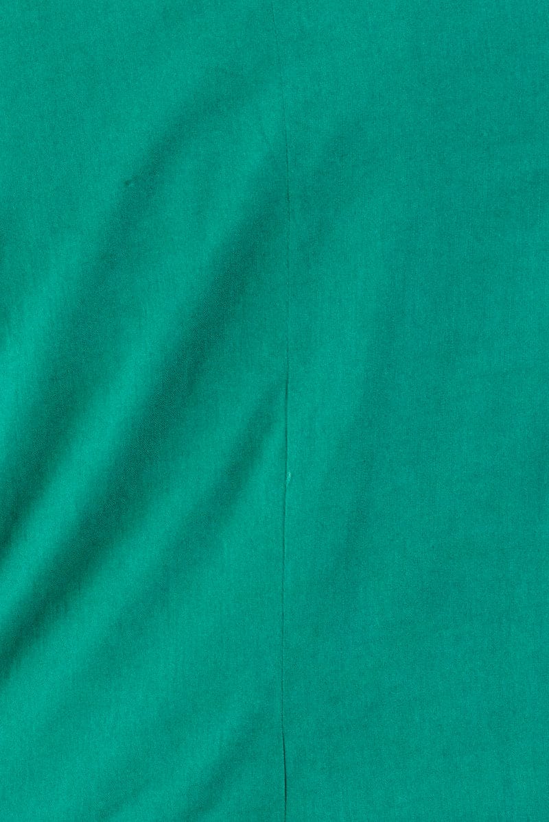 Green Linen Blazer Long Sleeve Double Breasted - Image 6