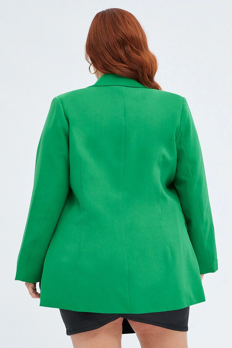 Green Long Sleeve Blazer Two Button Lined - Image 5
