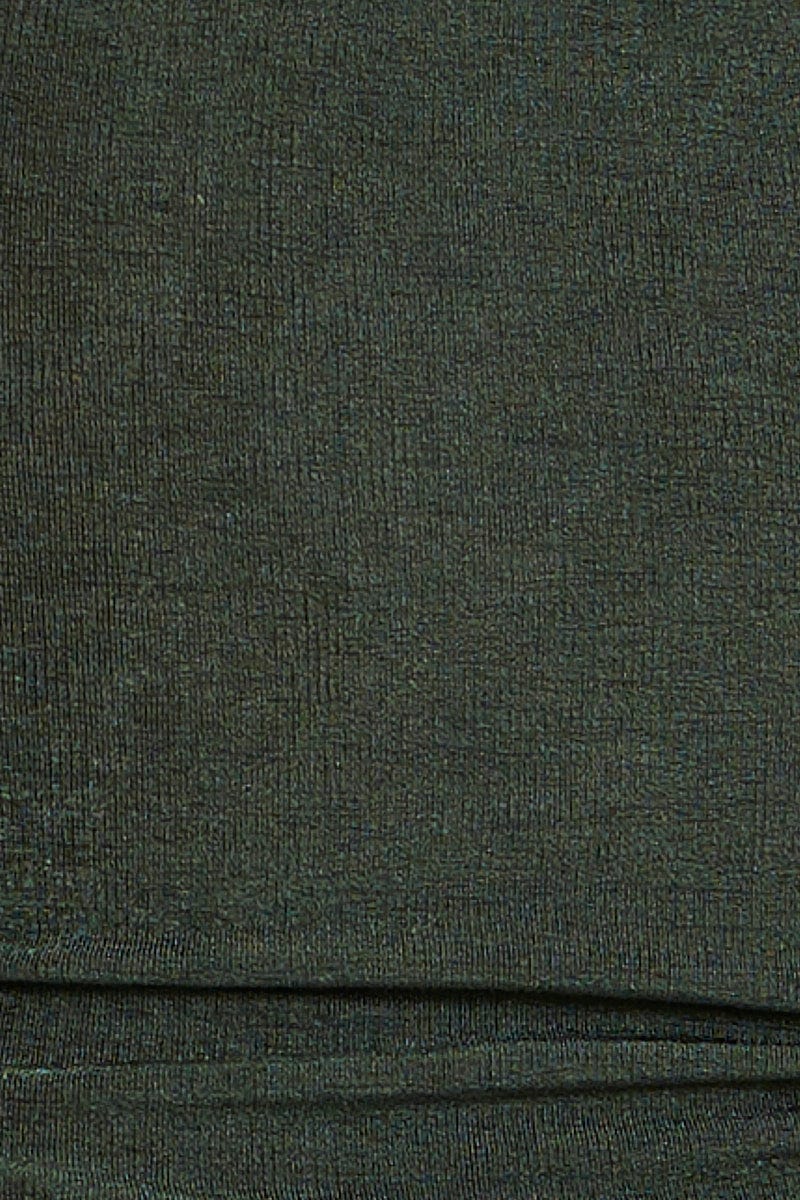 Green Long Sleeve Rib Jersey Top - Image 6