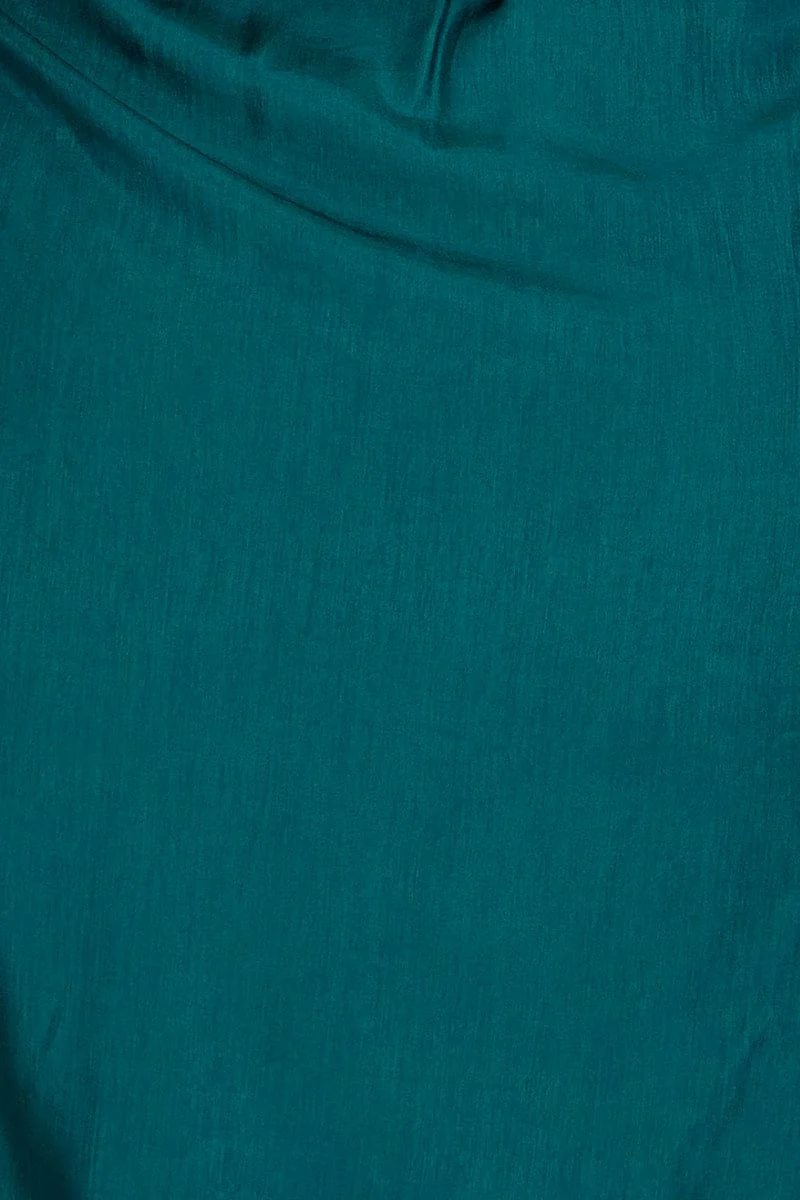 Green Long Sleeve Tie Waist Shirtdress - Image 6