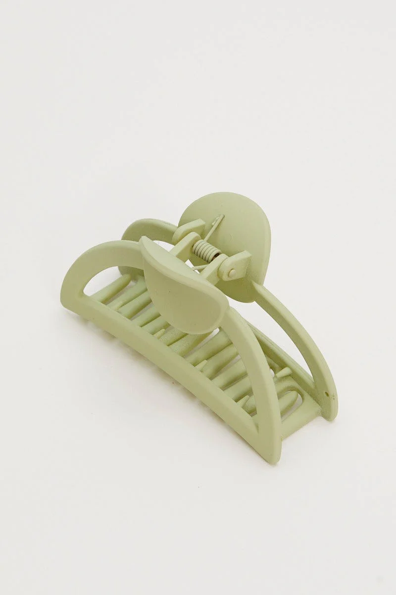 Green Matte Semicircle Hair Claw - Image 2