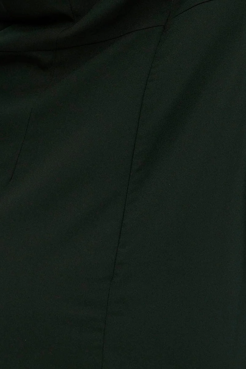 Green Midi Dress Asymmetrical Shoulder - Image 6