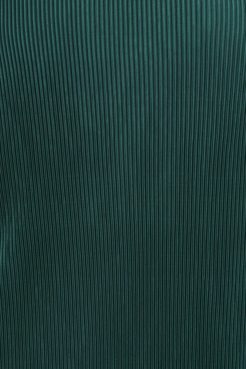 Green Midi Dress Long Sleeve Cut Out Plisse - Image 6