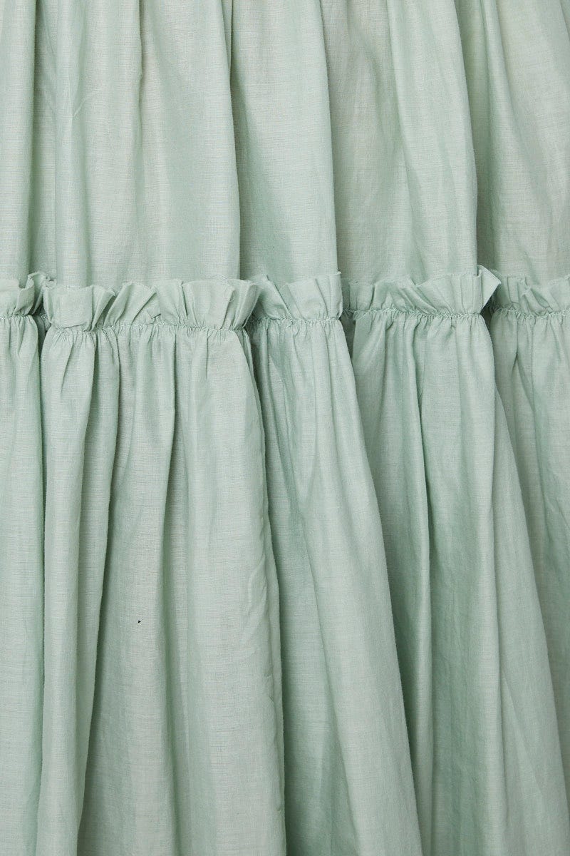 Green Midi Dress Square Neck Sleeveless - Image 6