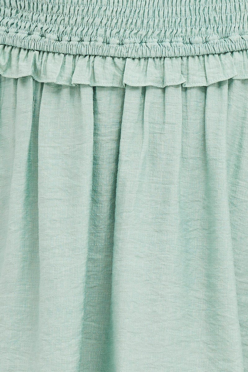 Green Mini A Line Skirt Elastic Waist - Image 6