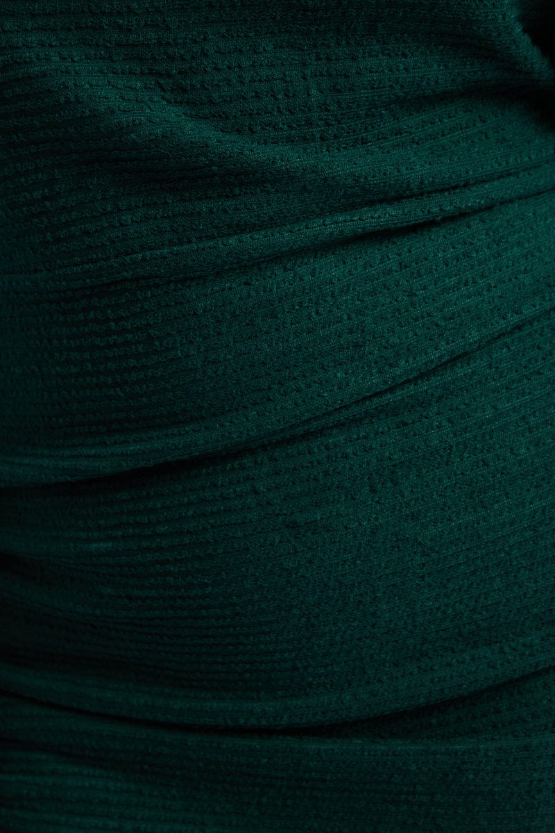 Green Mini Dress Long Sleeve Bat Wing - Image 5