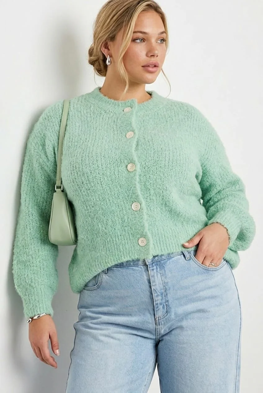 Green Oversized Cardigan Long Sleeve