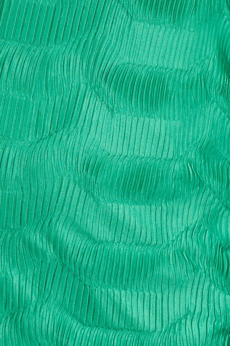 Green Oversized Shirt Plisse Long Sleeve - Image 6