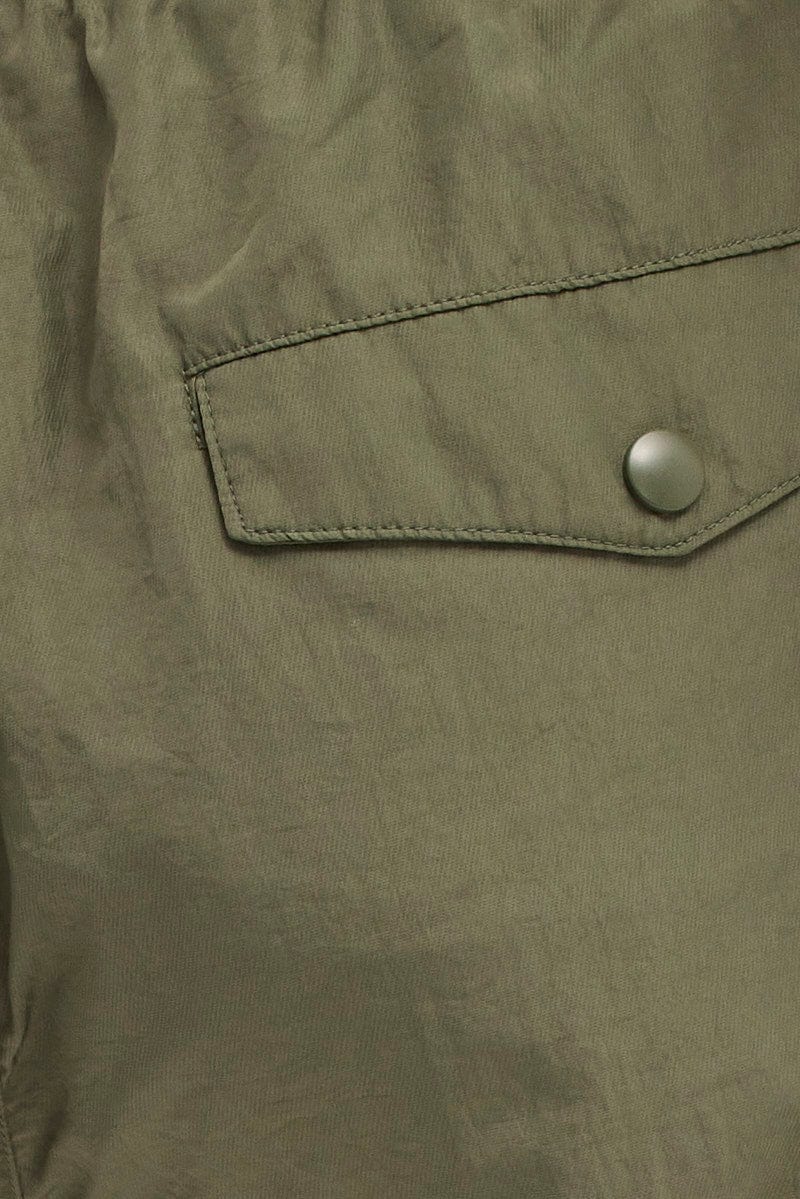 Green Parachute Cargo Pants Mid Rise - Image 6
