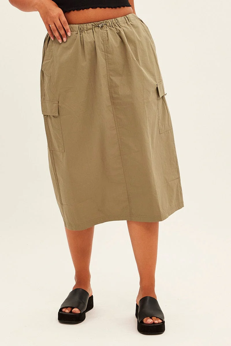 Green Parachute Midi Skirt - Image 2