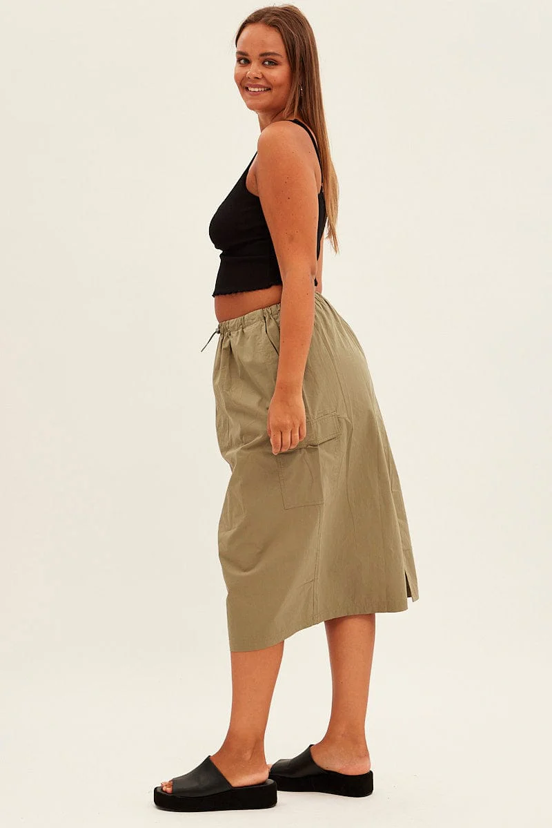 Green Parachute Midi Skirt - Image 4