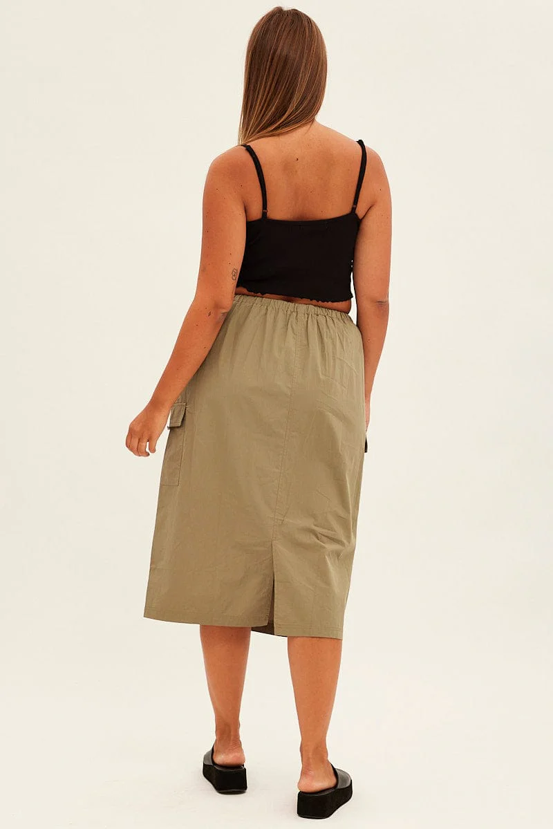 Green Parachute Midi Skirt - Image 5
