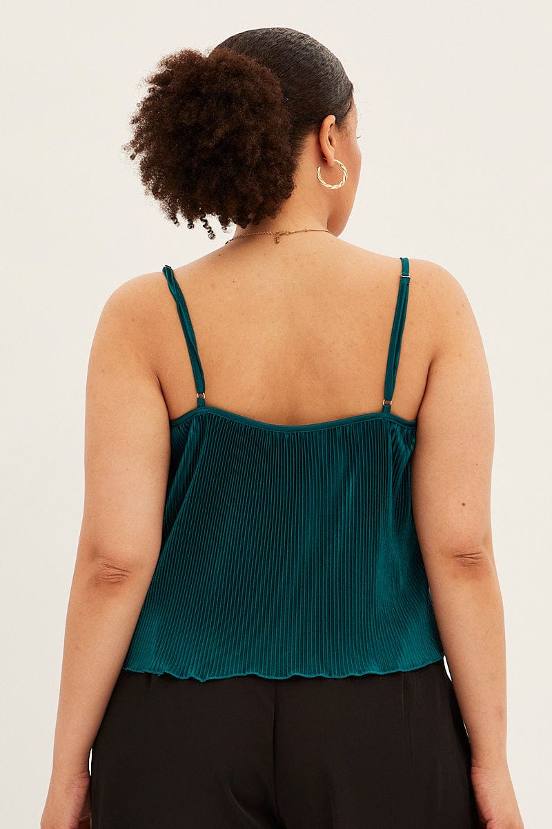 Green Plisse Top Sleeveless - Image 5