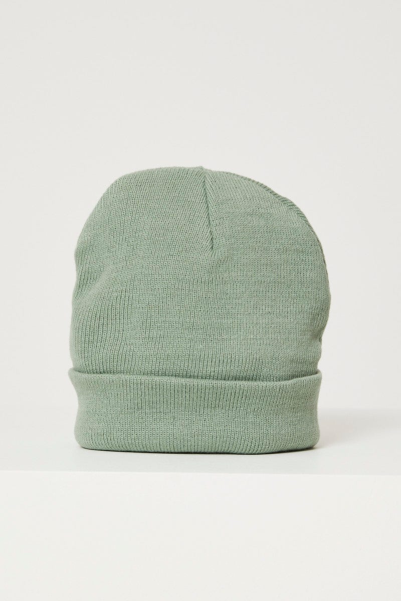 Green Plus Ribbed Beanie - Image 2