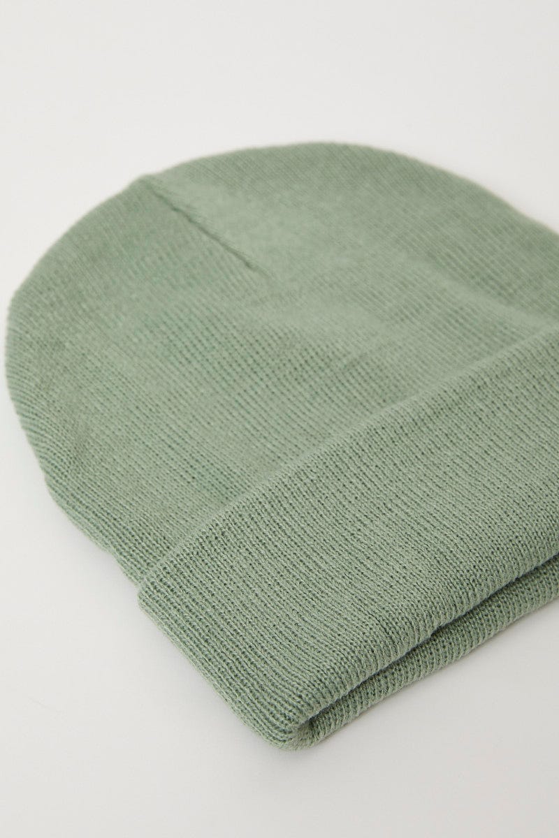 Green Plus Ribbed Beanie - Image 4