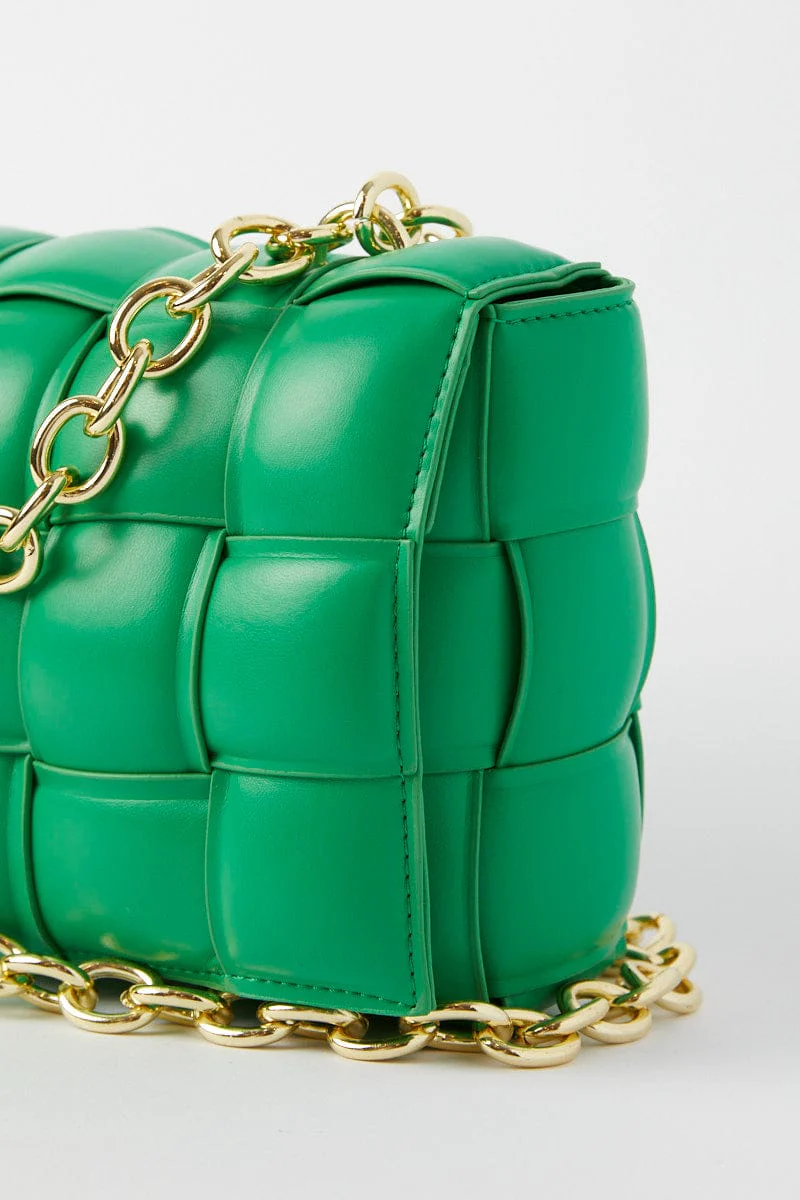 Green Quilt Crossbody Bag - Image 4