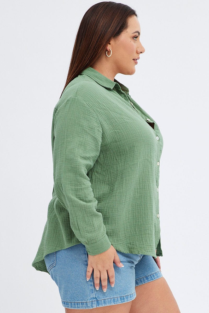 Green Relaxed Shirt Long Sleeve - Image 4