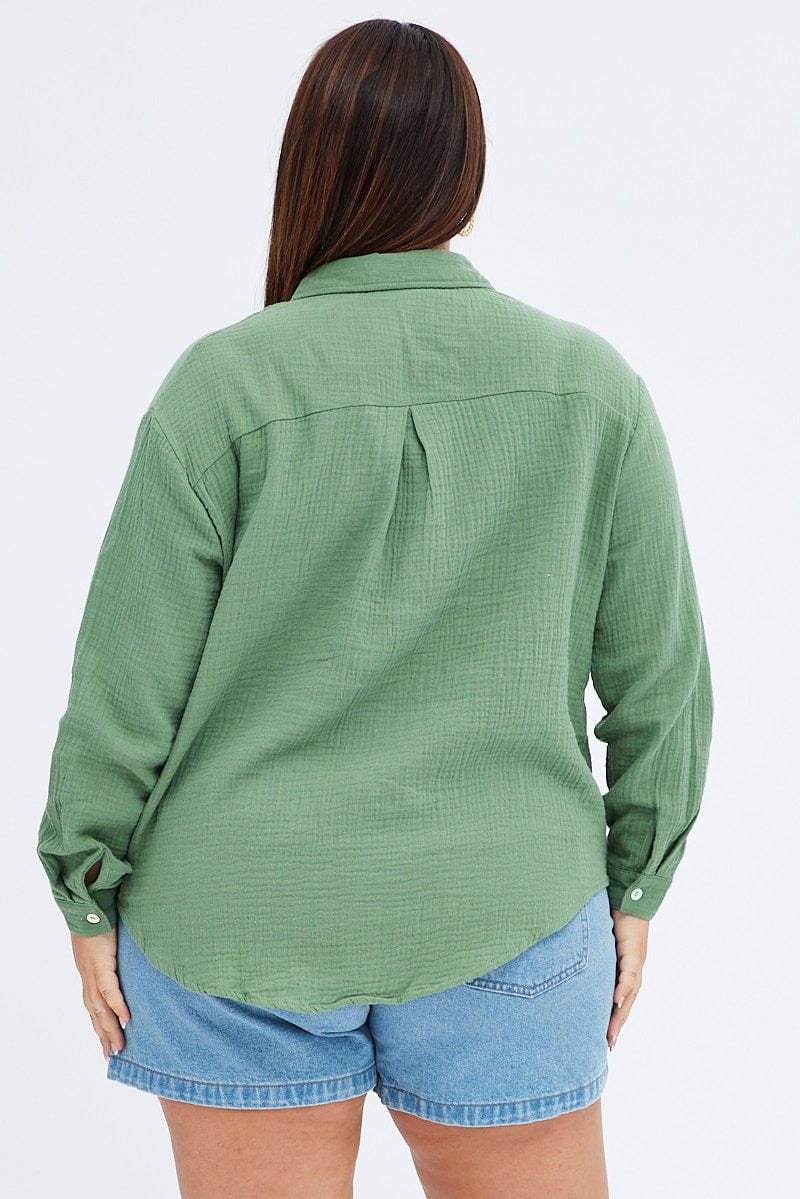 Green Relaxed Shirt Long Sleeve - Image 5