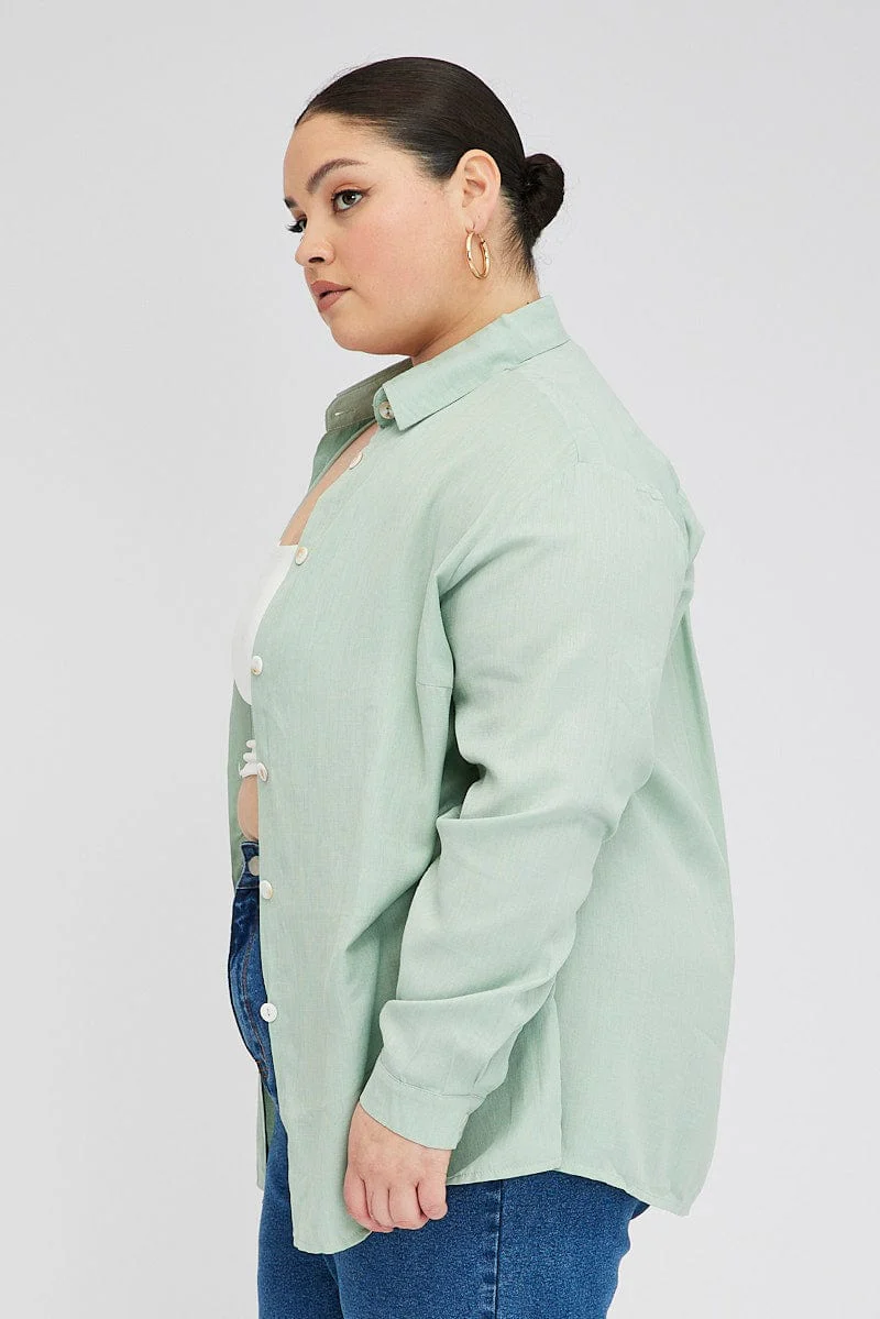 Green Relaxed Shirt Long Sleeve - Image 4