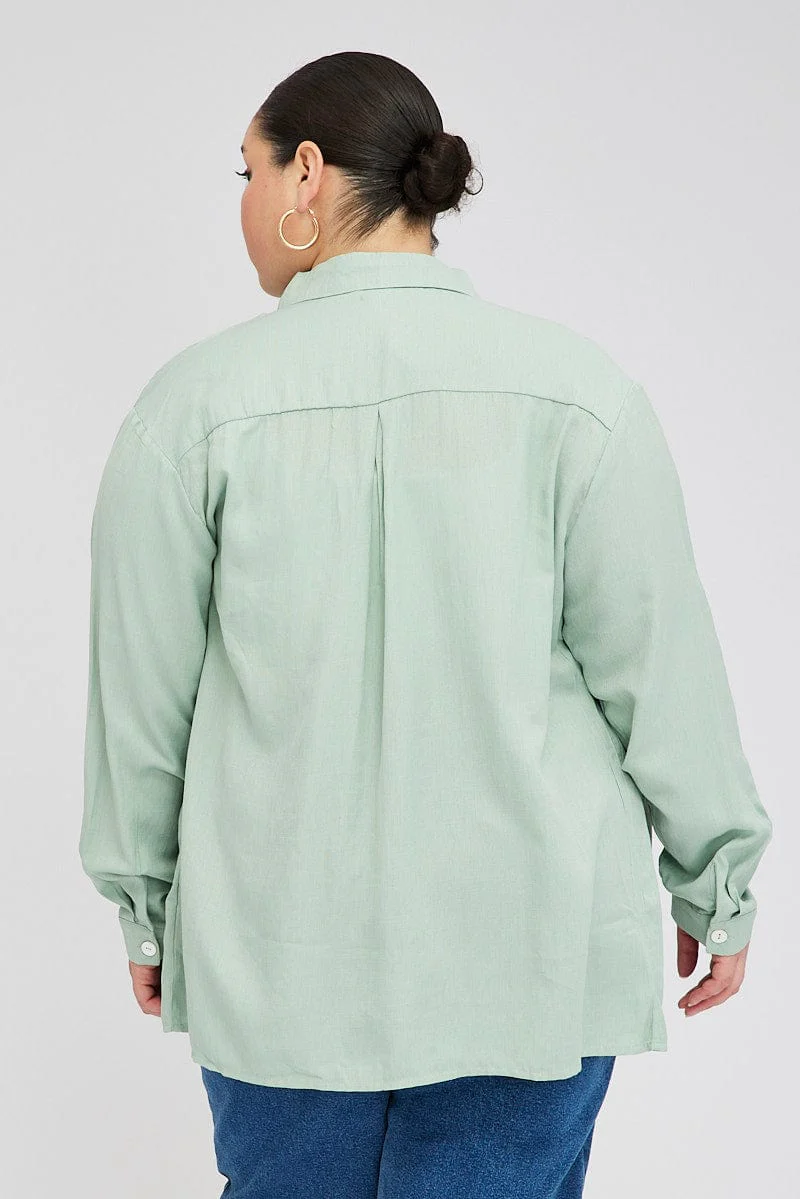 Green Relaxed Shirt Long Sleeve - Image 5