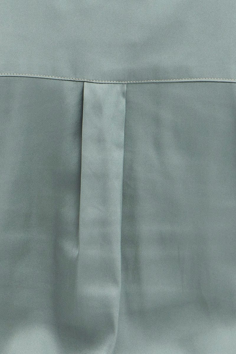 Green Relaxed Shirt Long Sleeve Satin - Image 6