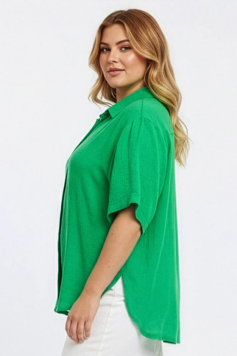 Green Relaxed Shirt Short Sleeve - Image 2