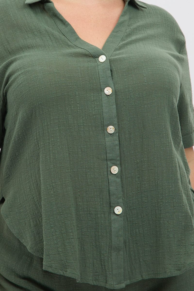 Green Relaxed Shirt Short Sleeve - Image 6