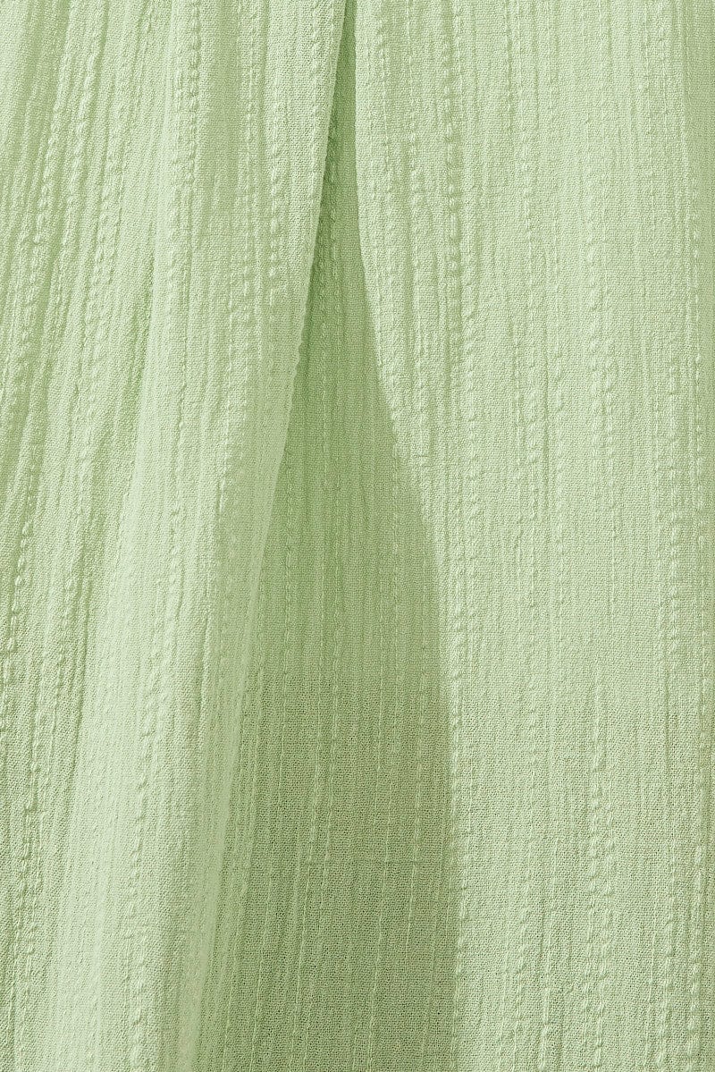 Green Relaxed Shirt Short Sleeve Textured - Image 6