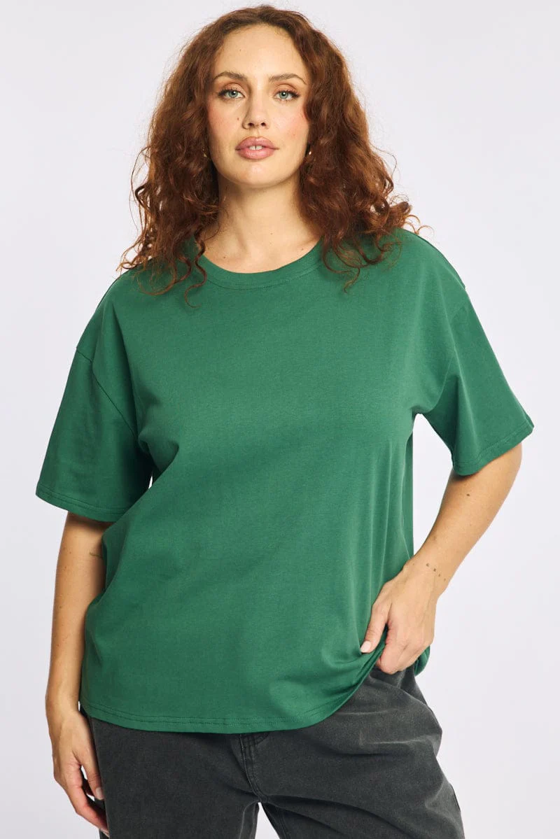 Green Relaxed T-shirt Short Sleeve