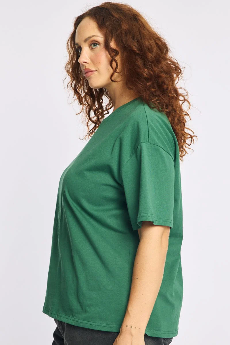 Green Relaxed T-shirt Short Sleeve - Image 3
