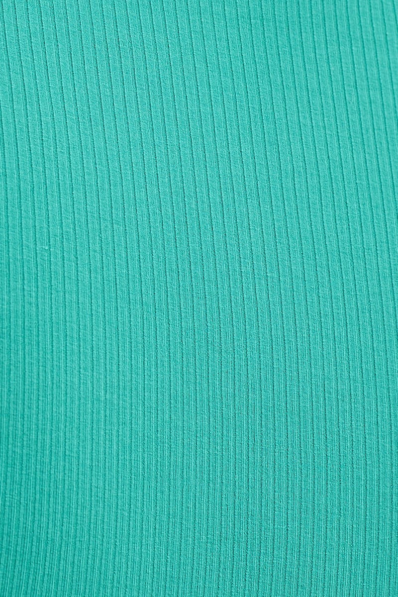 Green Rib Jersey Bodysuit Button Front Short Sleeve - Image 6