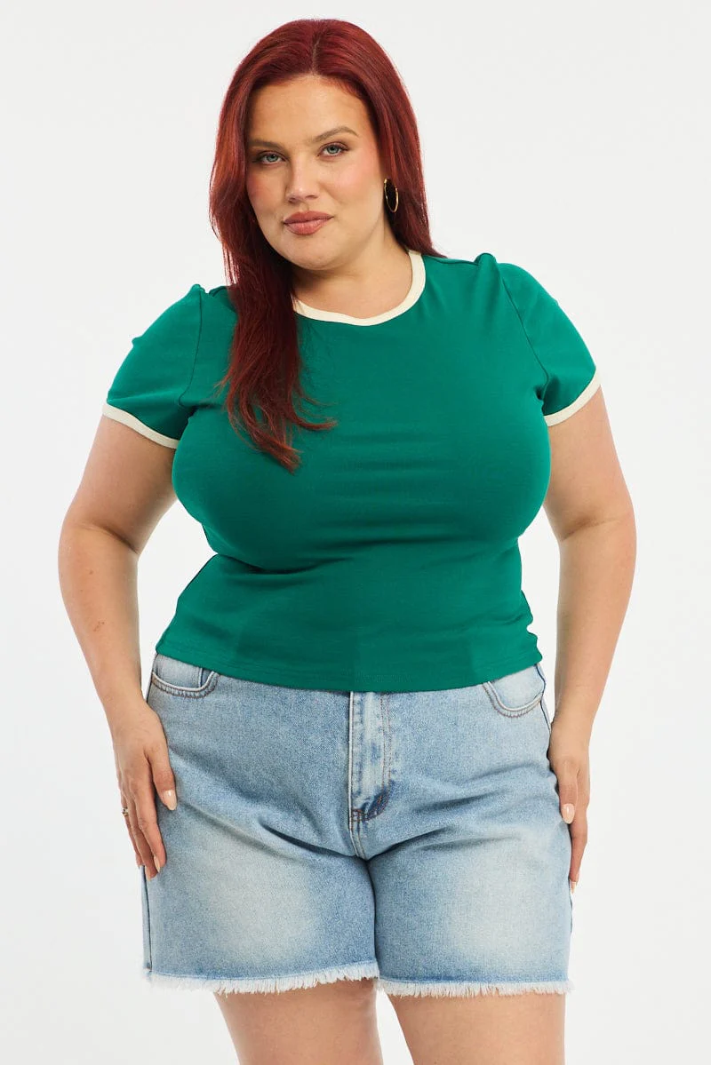 Green Ringer Tee Short Sleeve