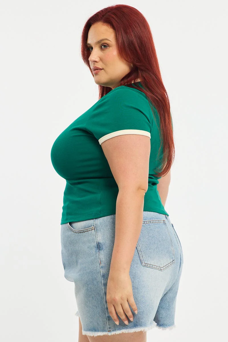 Green Ringer Tee Short Sleeve - Image 3