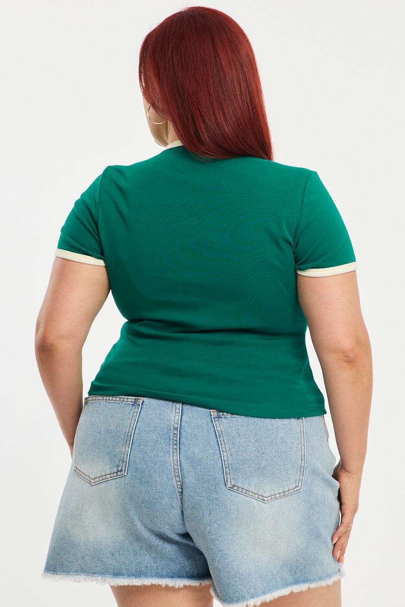 Green Ringer Tee Short Sleeve - Image 4