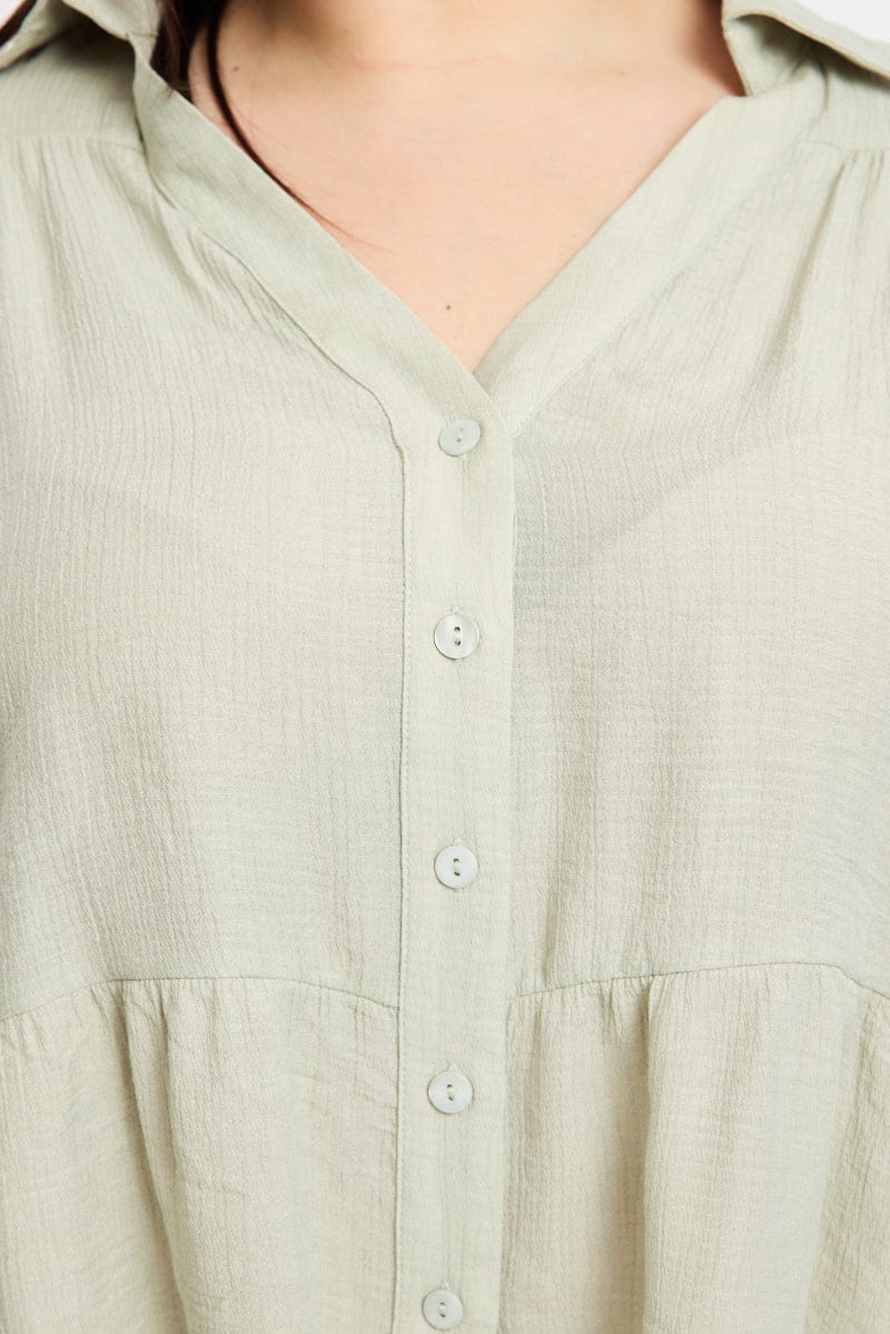 Green Ruffle Shirt Short Sleeve - Image 6