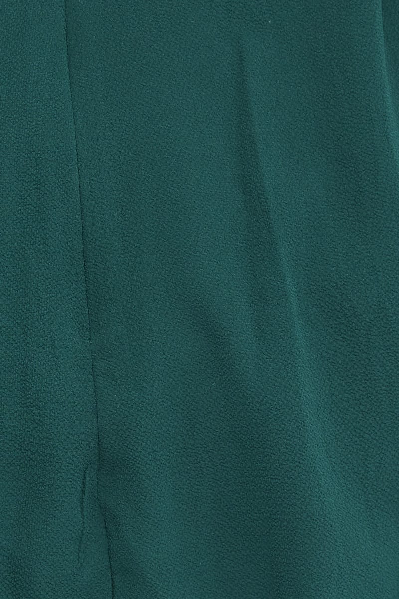Green Short Playsuit Textured Crepe Long Sleeve Waist - Image 6