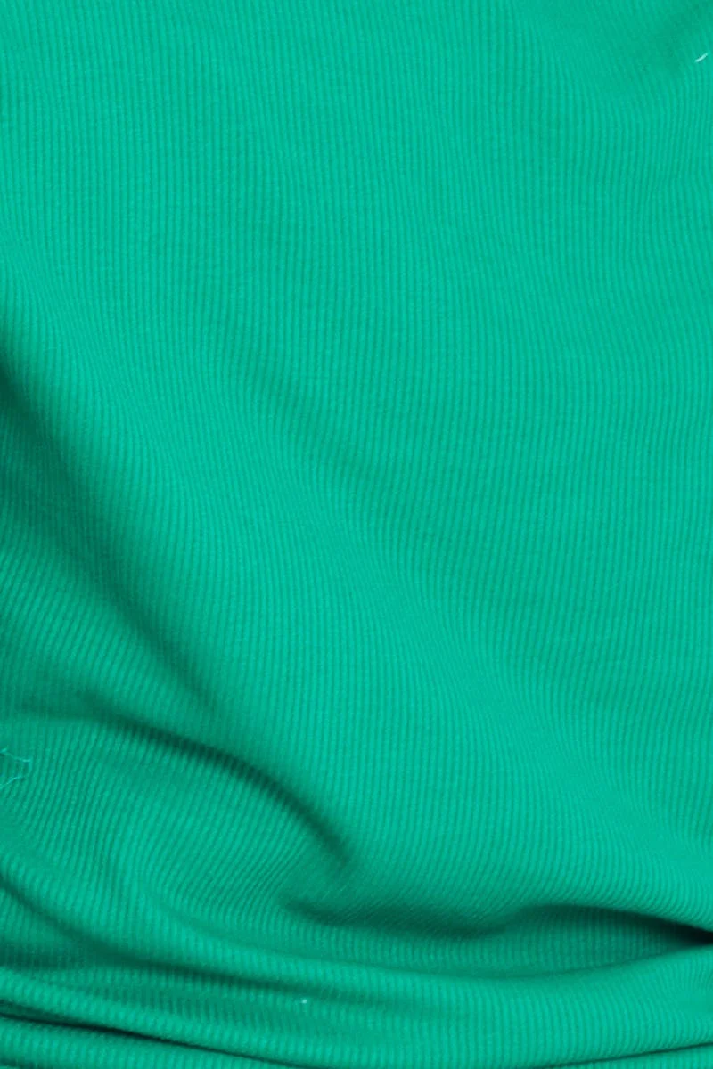Green Short Sleeve Green Jersey Drawstring Side Top - Image 6