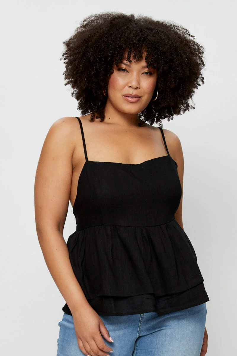 Green Singlet Top Babydoll Linen Blend - Image 3